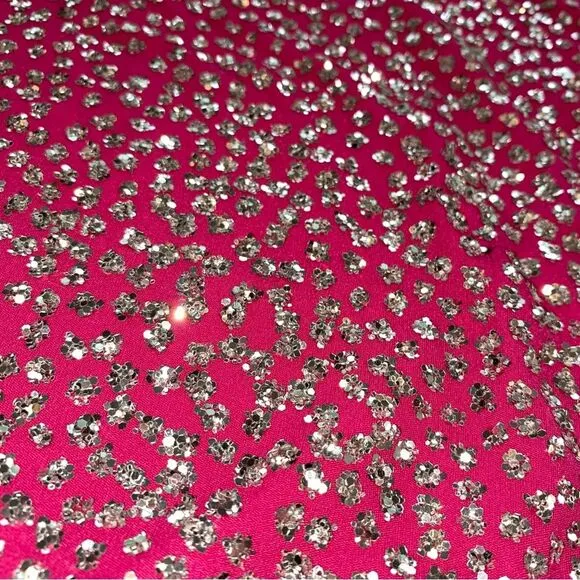 Mint Vintage Made in USA Skirt Set Martinique Hot Pink Barbie Sparkle Union Made